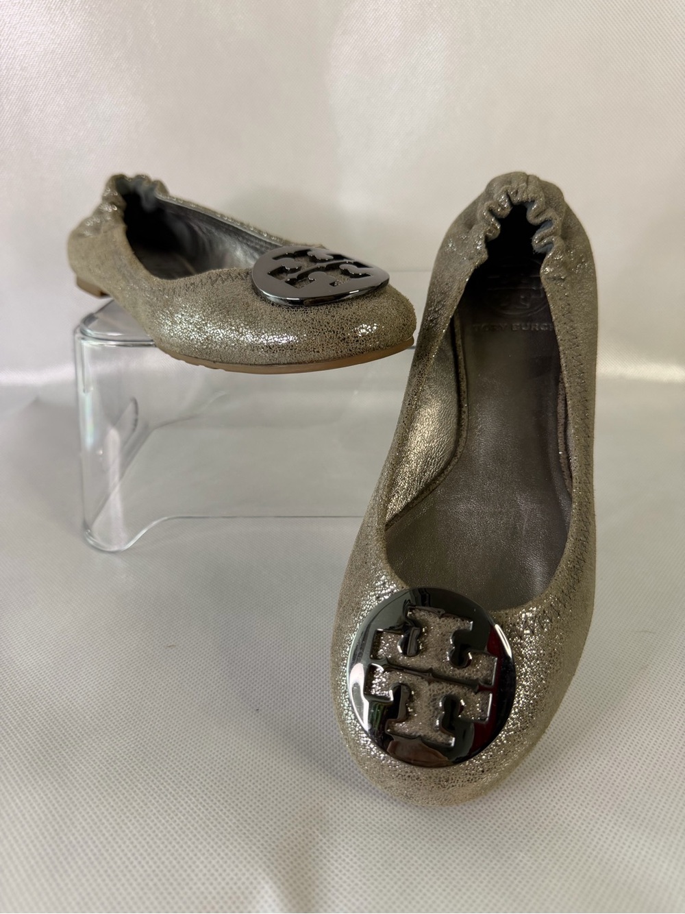✨ Tory Burch Metallic Reva Ballet Flats – Size 6 – Worn Once ✨